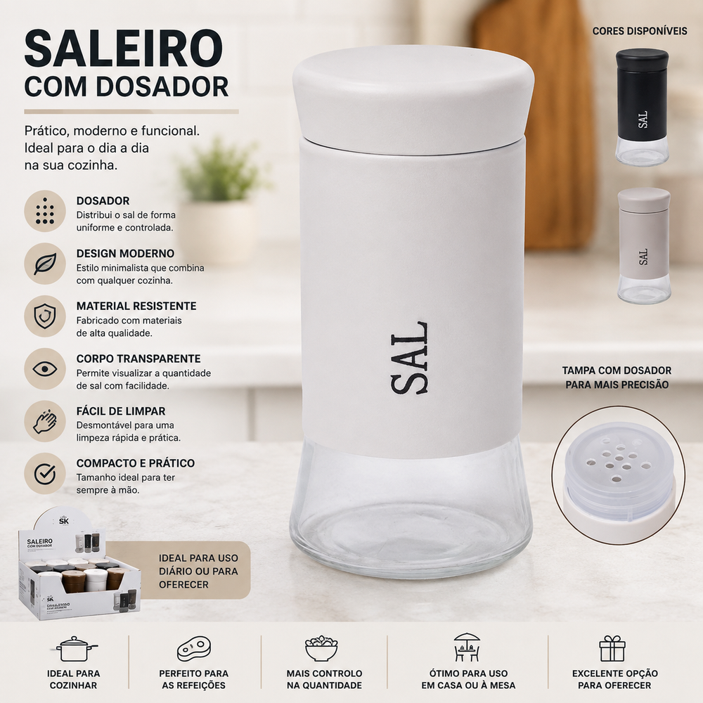 Saleiro com Doseador 11,5 cm