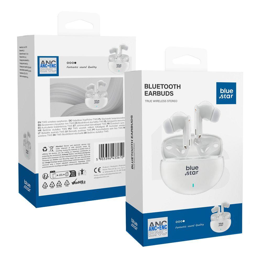 Fones de ouvido sem fio BLUE STAR ZEN ANC + ENC TX5 TWS Branco