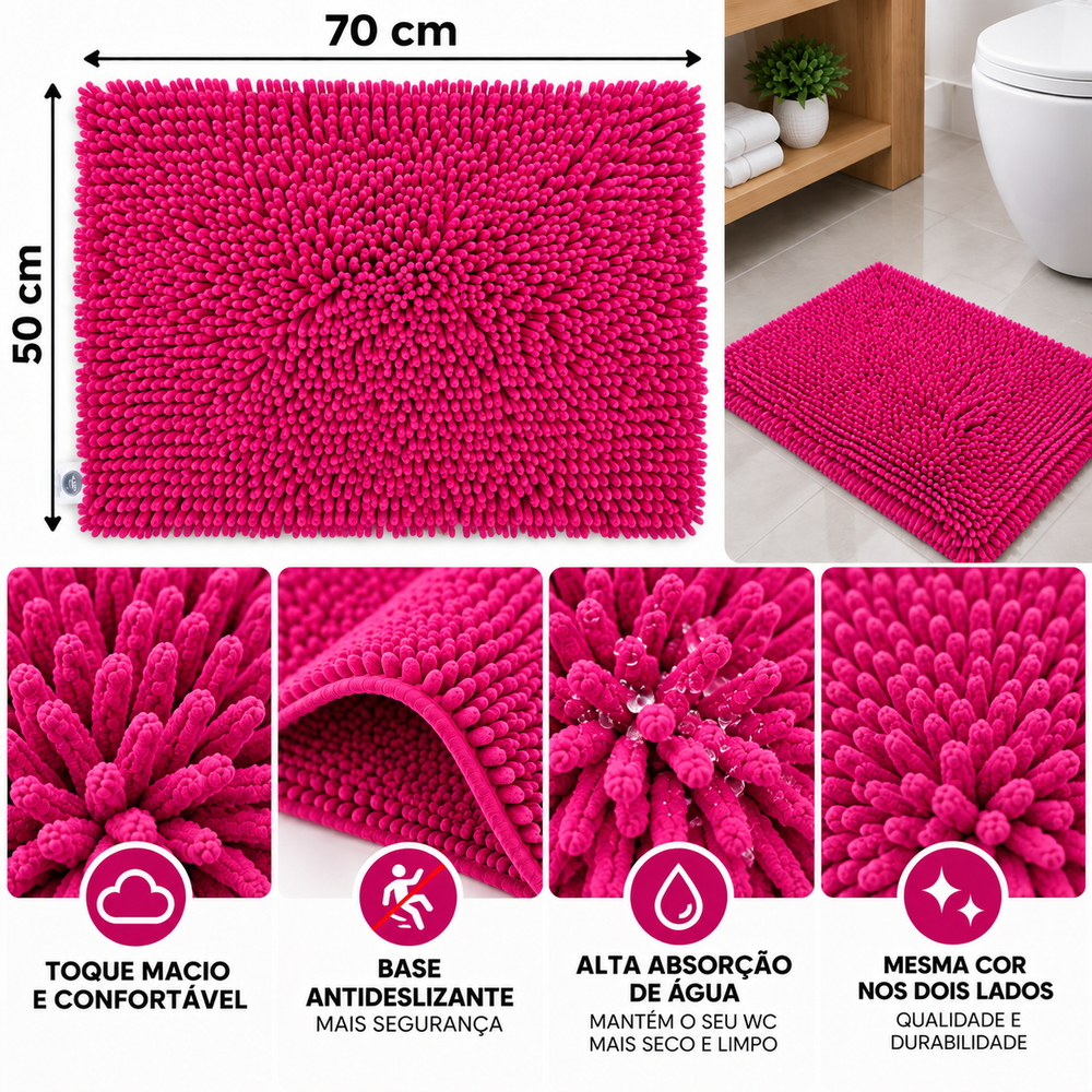 Tapete de WC Conforto 50x70 cm — Color: Fuxia