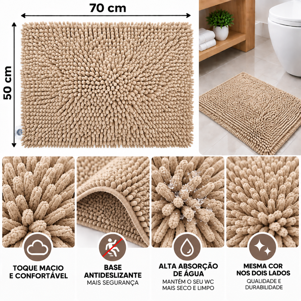 Tapete de WC Conforto 50x70 cm — Color: Bege