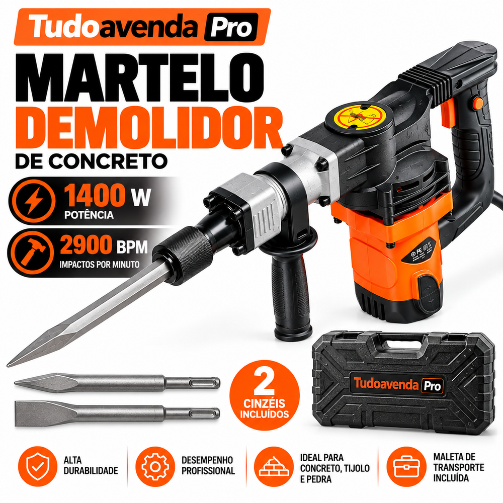 Martelo Demolidor 1400 W — Tudoavenda Pro TV-8201PRO