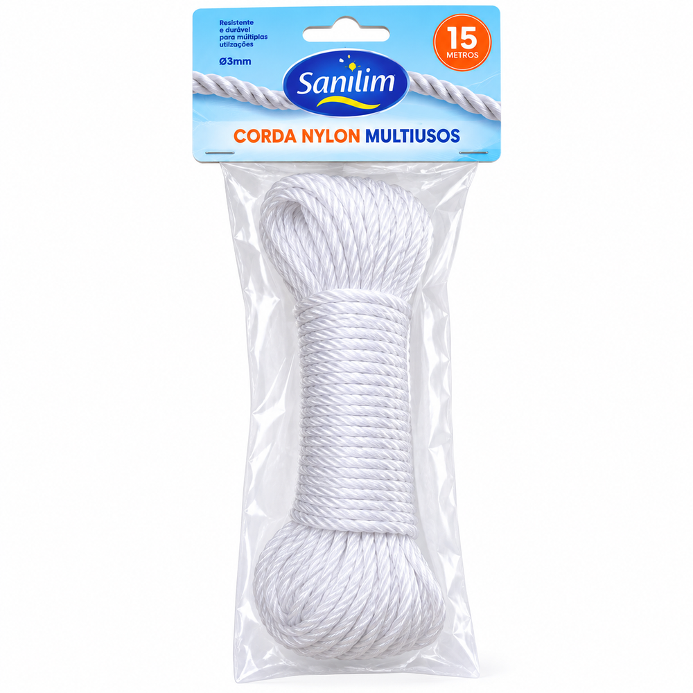 Corda de Roupa Sanilim Nylon 15Mt (ø3mm)