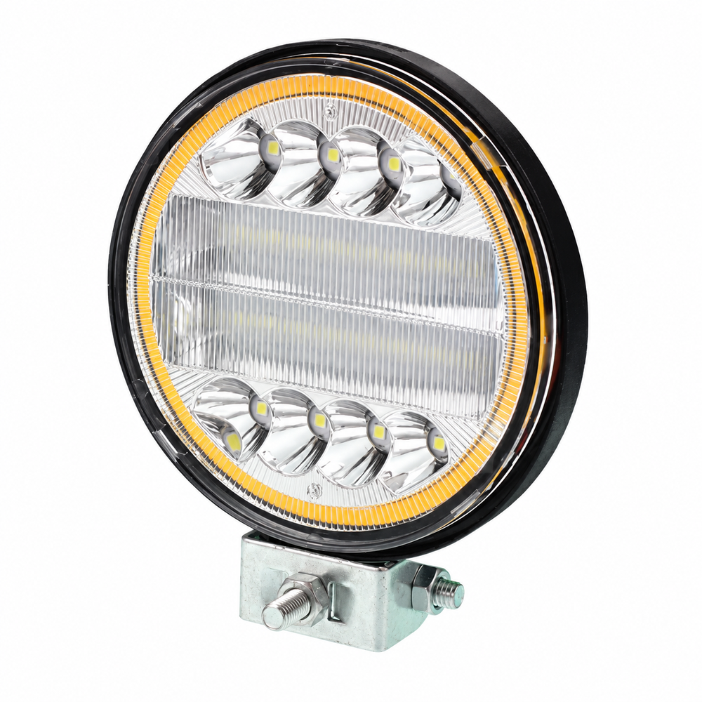 Lâmpada de Trabalho LED Redonda – 24 LEDs + Díodo Marcador, 12–24V
