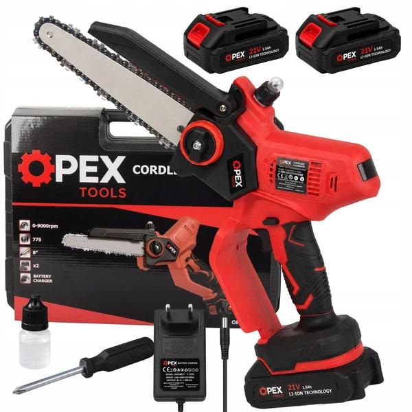 Mini Motosserra Elétrica Sem Fios OPEX TOOLS 21V – 8” com 2 Baterias